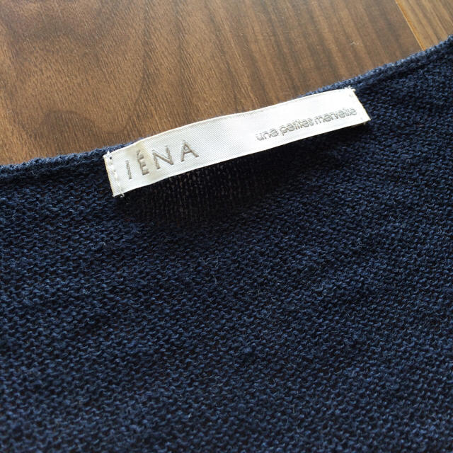 IENA(イエナ)のもも様専用☆セール☆IENA ネイビー麻ニット☆ レディースのトップス(カットソー(半袖/袖なし))の商品写真