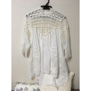 アンソロポロジー(Anthropologie)のvintage風アンソロポロジーレースブラウス(シャツ/ブラウス(長袖/七分))