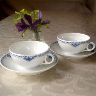 ロイヤルコペンハーゲン(ROYAL COPENHAGEN)のりんりんさま専用　美品♪2客ロイヤルコペンプリンセスティーカップ＆ソーサー(グラス/カップ)