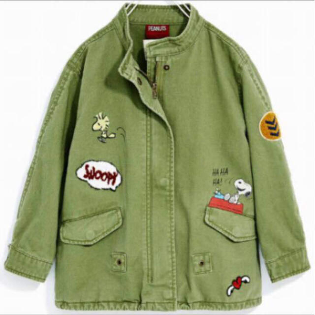 ZARA KIDS(ザラキッズ)の完売品 ZARA スヌーピー ミリタリー ジャケット ロンハーマン ビームス キッズ/ベビー/マタニティのキッズ服女の子用(90cm~)(ジャケット/上着)の商品写真