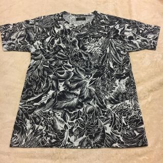 ザラ(ZARA)の専用☆美品☆ZARA アロハ風 花柄Tシャツ 38 濃紺×白(Tシャツ/カットソー(半袖/袖なし))