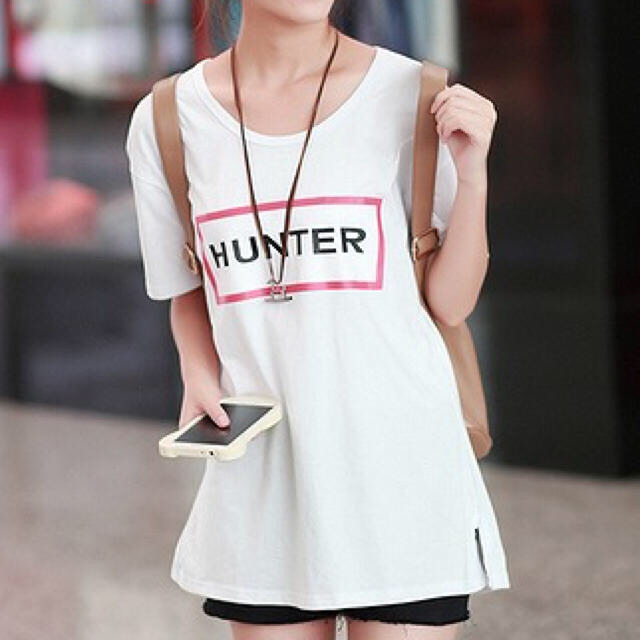 HUNTER(ハンター)のHUNTER ハンター 新品未開封 ブランド ロゴ インポート ロゴＴシャツ レディースのトップス(Tシャツ(半袖/袖なし))の商品写真