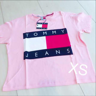 トミーヒルフィガー(TOMMY HILFIGER)のラスト1！新品未使用 tommy jeans 90sロゴTシャツ ピンクXS(Tシャツ(半袖/袖なし))