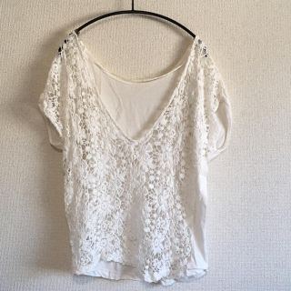 ザラ(ZARA)の最終値下げ☆ZARA かぎ針編みレース切替カットソー ザラTシャツ(Tシャツ(半袖/袖なし))