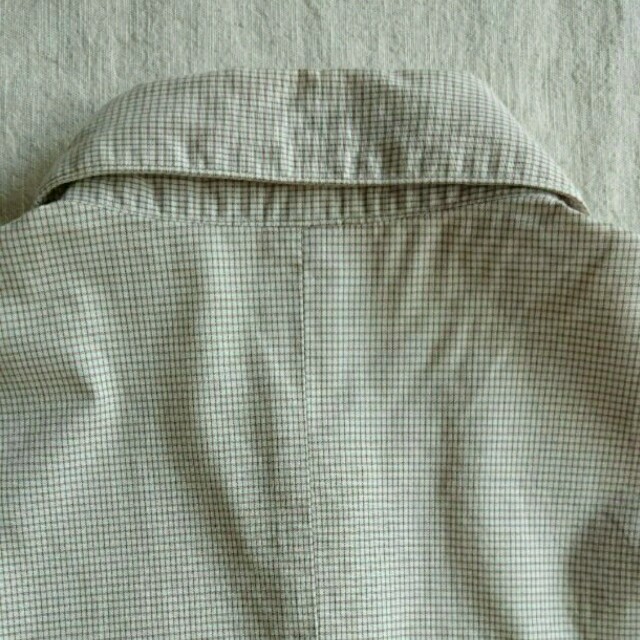MUJI (無印良品)(ムジルシリョウヒン)のsize S 七分袖 丸襟 シャツ 茶色 格子模様 レディースのトップス(シャツ/ブラウス(長袖/七分))の商品写真