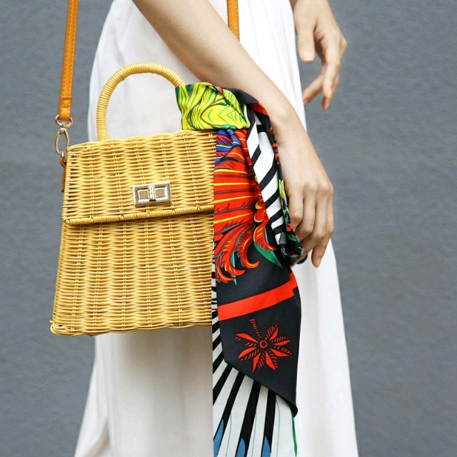 Ameri TRAPEZE RATTAN BAG