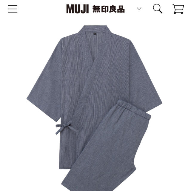 MUJI (無印良品)(ムジルシリョウヒン)の無印良品 オーガニックコットン 甚平 メンズの水着/浴衣(その他)の商品写真