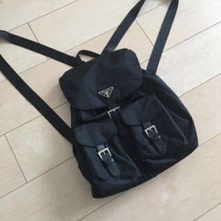 プラダ(PRADA)のプラダ 巾着 リュック ブラック 美品(リュック/バックパック)