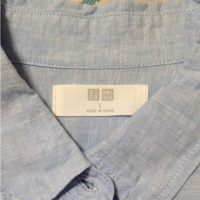 UNIQLO(ユニクロ)のUNIQLO リネンシャツ Lサイズ レディースのトップス(シャツ/ブラウス(長袖/七分))の商品写真