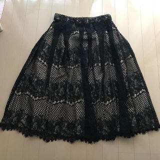 フォーエバートゥエンティーワン(FOREVER 21)のFOREVER21 黒レーススカート 【未使用】(ひざ丈スカート)