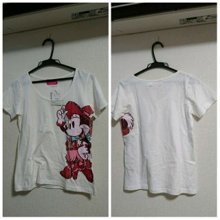 ディズニー(Disney)の【新品】東京ディズニーリゾート購入/ミニーマウスプリントTシャツ/Mサイズ/(Tシャツ(半袖/袖なし))