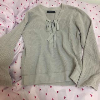 ダブルクローゼット(w closet)のレースアップトップス(カットソー(長袖/七分))