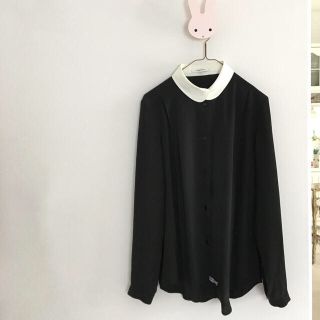 カルヴェン(CARVEN)のcarven ブラウス 36 カルヴェン 襟 ブラック シャツ カットソー(シャツ/ブラウス(長袖/七分))