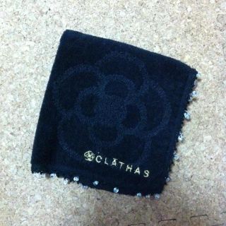 クレイサス(CLATHAS)の新品ビーズ付きミニタオル(ハンカチ)