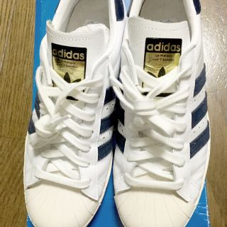 アディダス(adidas)の【adidas スーパースター80S ac    白/紺   25.0cm】(スニーカー)