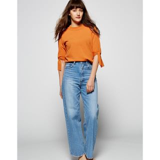 アズールバイマウジー(AZUL by moussy)の新品ハイウエストワイドデニム 25(デニム/ジーンズ)