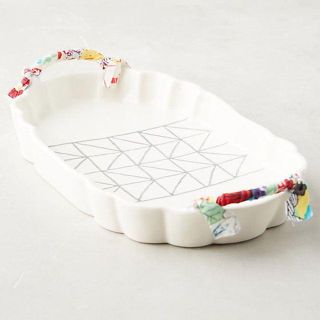 アンソロポロジー(Anthropologie)の新品アンソロポロジー スタイリッシュな陶器製トレー トレイ(テーブル用品)