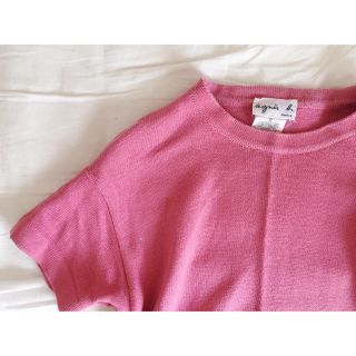 アニエスベー(agnes b.)のアニエスベー ピンクのコットンサマーニット🐷(カットソー(半袖/袖なし))