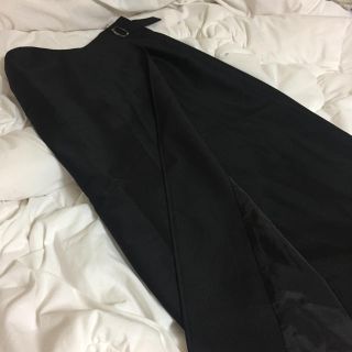 ヨウジヤマモト(Yohji Yamamoto)のblack long wrap around skirt .(ロングスカート)