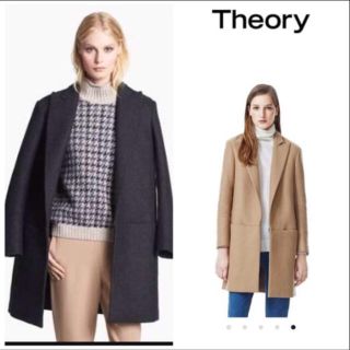 セオリー(theory)のTheory カシミヤ混ウールチェスターコート グレーチェック(チェスターコート)