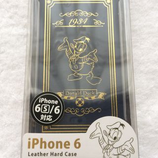 ディズニー(Disney)の携帯ケース カバー ドナルド ドナルドダック ディズニー 紺 ゴールド レザー(iPhoneケース)