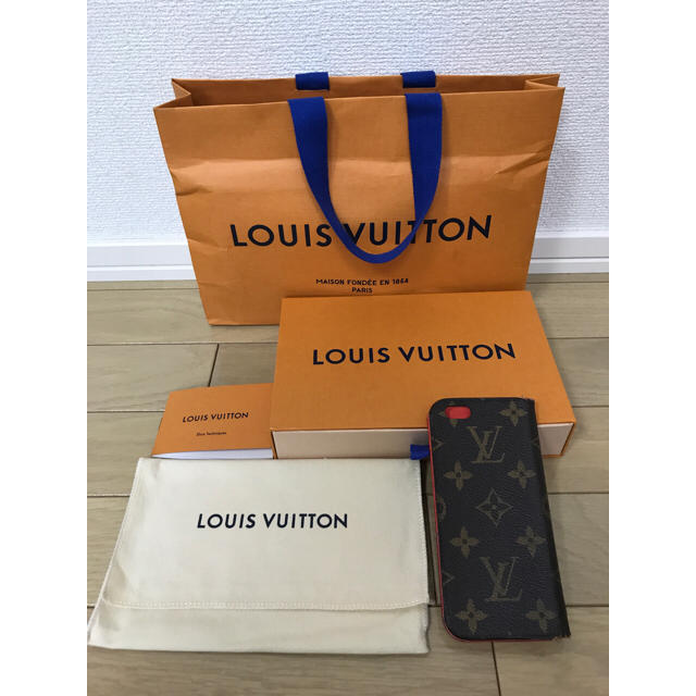 LOUIS VUITTON(ルイヴィトン)のルイヴィトンiPhone6/6sフォリオモノグラム 手帳型iPhoneケース 赤 スマホ/家電/カメラのスマホアクセサリー(iPhoneケース)の商品写真