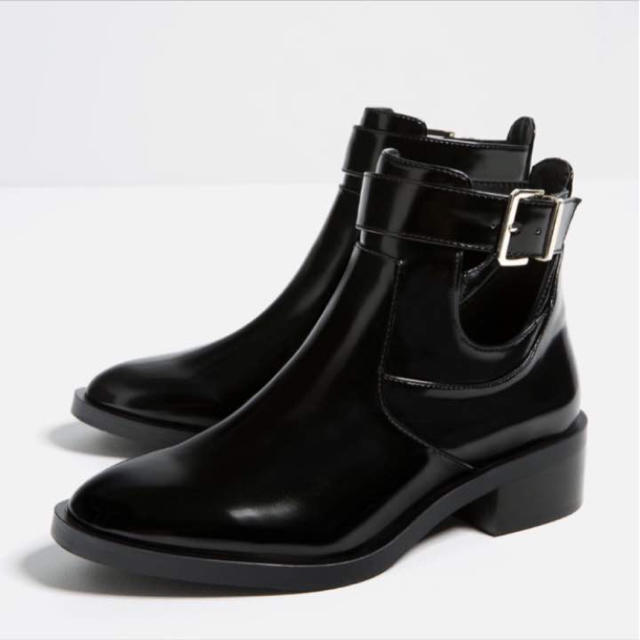 ZARA flat open ankle boots