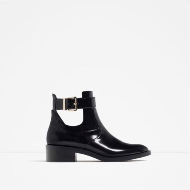 ZARA flat open ankle boots 1