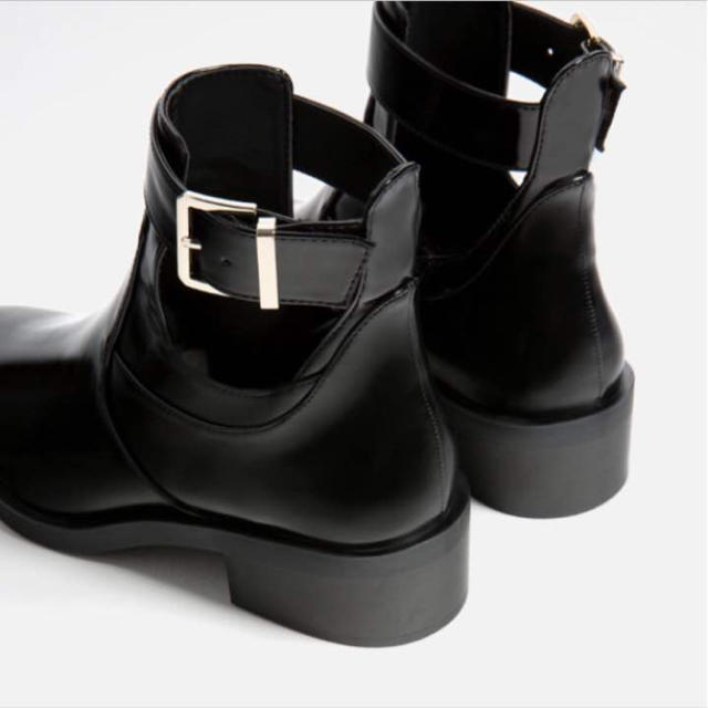 ZARA flat open ankle boots 2