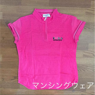 マンシングウェア(Munsingwear)のマンシング ゴルフウェア ポロシャツ 半袖 Ｍ ピンク(ウエア)