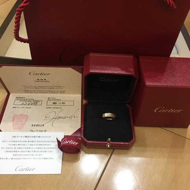 Cartier(カルティエ)のカルティエラブリングハーフダイヤ＃50 レディースのアクセサリー(リング(指輪))の商品写真