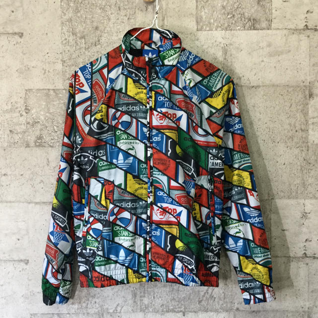 adidas - 【新品同様】アディダス ロゴ総柄トラックジャケット XS