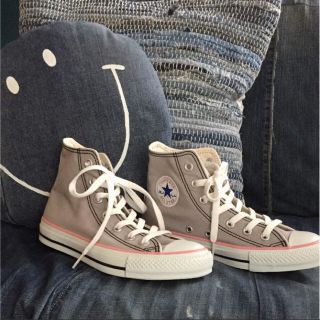 コンバース(CONVERSE)のコンバース オールスター グレー ピンクライン 23cm 新品(スニーカー)