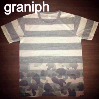 グラニフ(Design Tshirts Store graniph)の白×グレー☆迷彩模様　ボーダーＴシャツ(Tシャツ(半袖/袖なし))