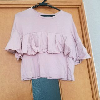 ダブルクローゼット(w closet)のピンク フリルＴ(Tシャツ(半袖/袖なし))