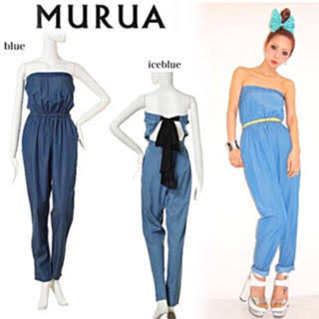 MURUA(ムルーア)のムルーア デニム風オールインワン レディースのパンツ(オールインワン)の商品写真