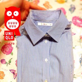 ユニクロ(UNIQLO)のリクルートシャツ★青ストライプ(シャツ/ブラウス(長袖/七分))