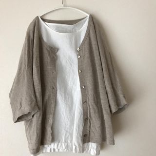 ネストローブ(nest Robe)のネストローブ リネンカーディガン 生成り(カーディガン)