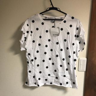 ザラ(ZARA)の未使用 新品 タグ付き ザラ ドット Ｔシャツ  Mサイズ(Tシャツ(半袖/袖なし))