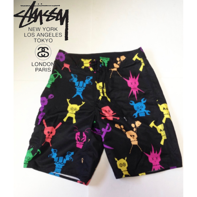 STUSSY ステューシー 総柄 ハーフパンツ ショートパンツ 短パン スカル