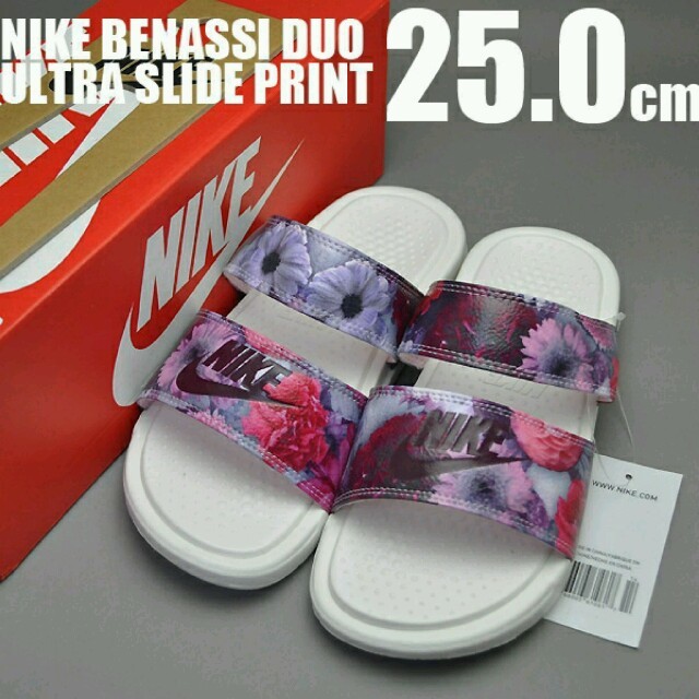 NIKE(ナイキ)の♥送料込25cm♥ナイキ ベナッシ JDI DUO ウルトラ スライド 白ピンク レディースの靴/シューズ(サンダル)の商品写真