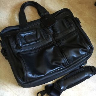 TUMI made in USA/フルレザービジネスバッグ ショルダー紐付