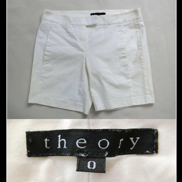 theory(セオリー)のtheoryセオリー　白いストレッチの効いたショートパンツ0 レディースのパンツ(ショートパンツ)の商品写真