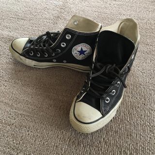 コンバース(CONVERSE)の23.5㎝【値段交渉ok】オールスター ハイカット オールレザー ブラック(スニーカー)