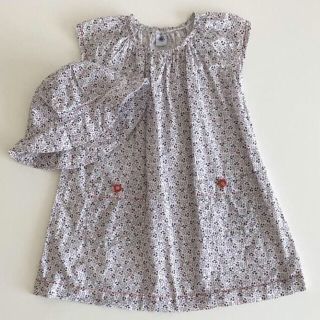 プチバトー(PETIT BATEAU)のプチバトー ワンピース&帽子セット 4ans102cm PETITBATEAU(ワンピース)