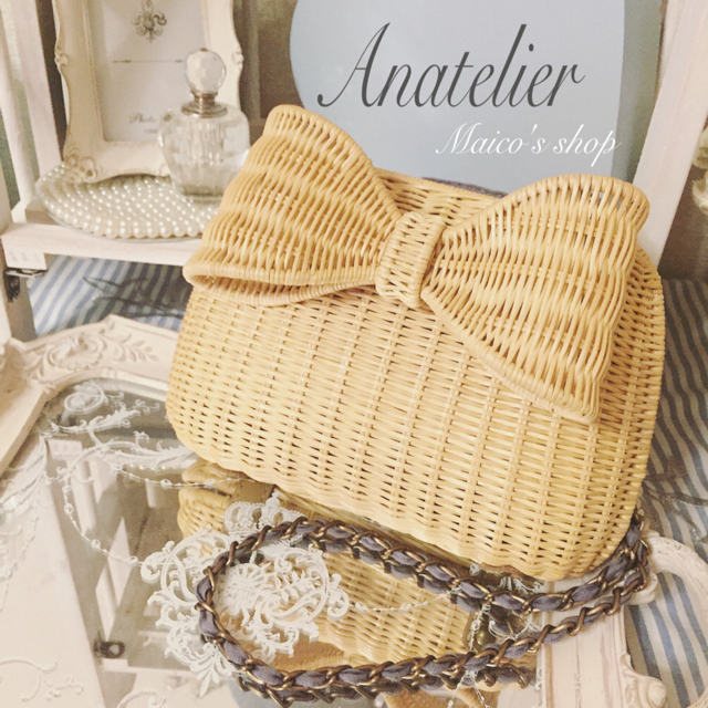 ほぼ未使用♡anatelier♡人気のリボンかごバッグ チェスティ イエナ