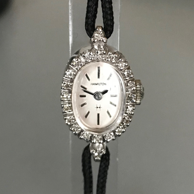 (SALE)(2日間限定)ハミルトン 14k ダイヤベゼル アンティーク時計