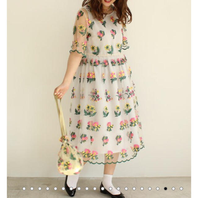Dot&Stripes CHILDWOMAN - チュールカラフル花刺繍ワンピースの通販 by