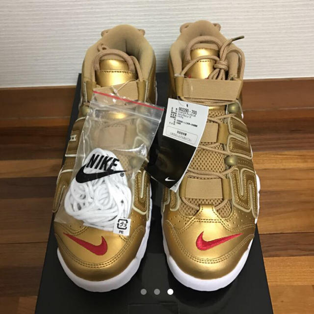 Supreme(シュプリーム)の27.5 Supreme Nike Air More Uptempo Gold メンズの靴/シューズ(スニーカー)の商品写真