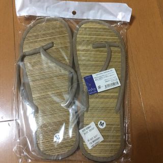 新品未使用 畳サンダル ベージュ S 和風 エスニックアジアンナチュラルい草23(サンダル)